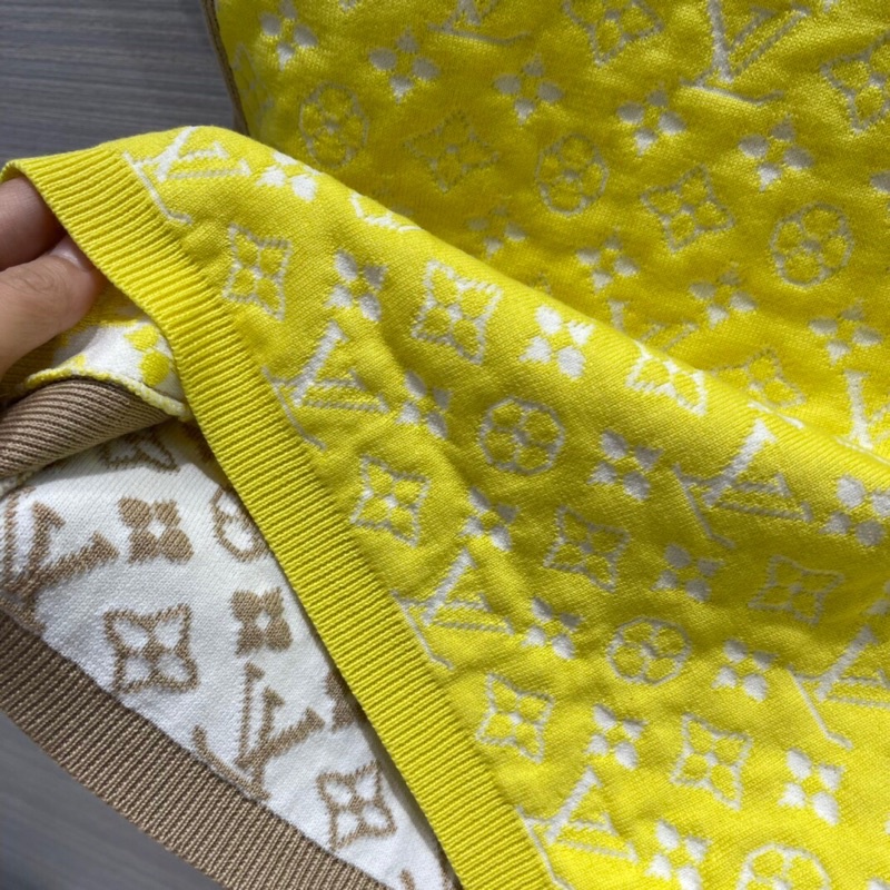 Áo ngắn tay dệt kim mẫu mới xuân hè 2022 logo nổi thương hiệu Louis Vuitton LV cao cấp phối 3 màu trẻ trung thời trang