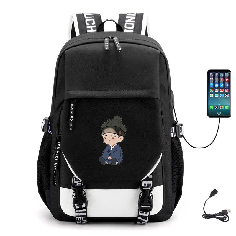 Balo Khóa Trắng Vát in hình Dạ ký boylove anime chibi đi học tiện lợi