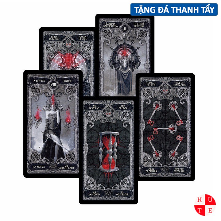 Bộ Bài Tarot XIII Dark 78 Lá Bài Tặng Kèm Đá Thanh Tẩy