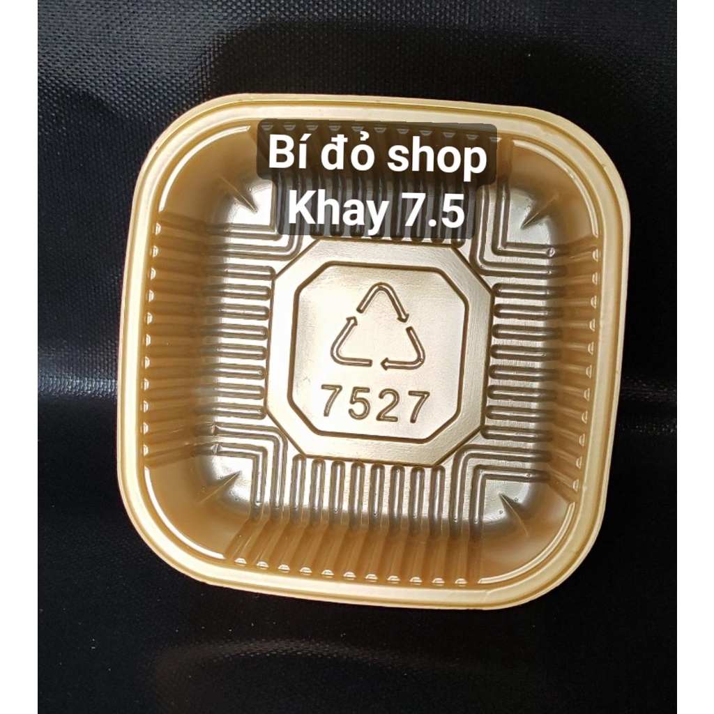 Set 100 khay Pet size 7.5 đựng bánh trung thu 75g