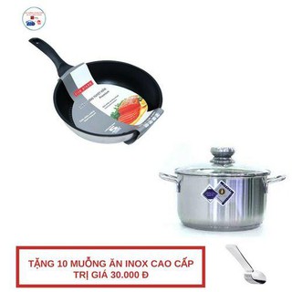 Nồi inox 430 bếp từ 3 đáy Fivestar Standard 16cm và chảo chống dính 3 đáy 16cm.tặng 5 muỗng inox