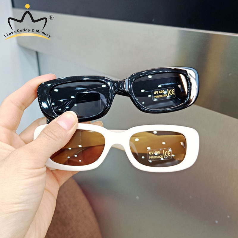 Kính mát chống tia UV400 gọng chữ nhật phong cách vintage thời trang cá tính cho trẻ em