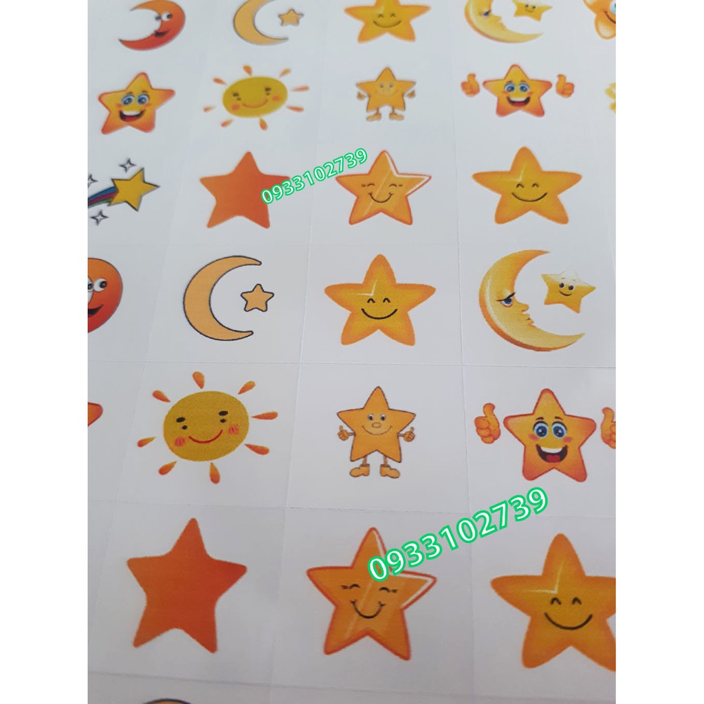 Sticker khen thưởng NGÔI SAO 7k/ tờ A4 - 159 Stick - SP3