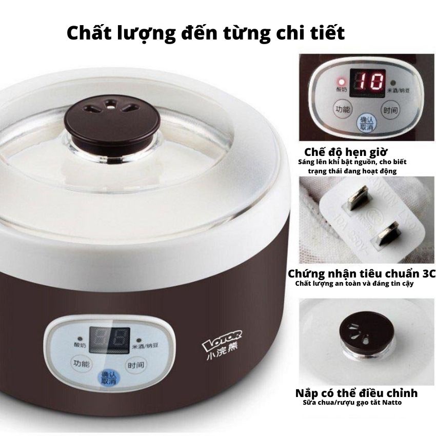 Máy Làm Sữa Chua Tự Động Ba Cấp Độ Chính Hãng LOTOR – Dung Tích 1L - BH 6 Tháng – Lotor L029