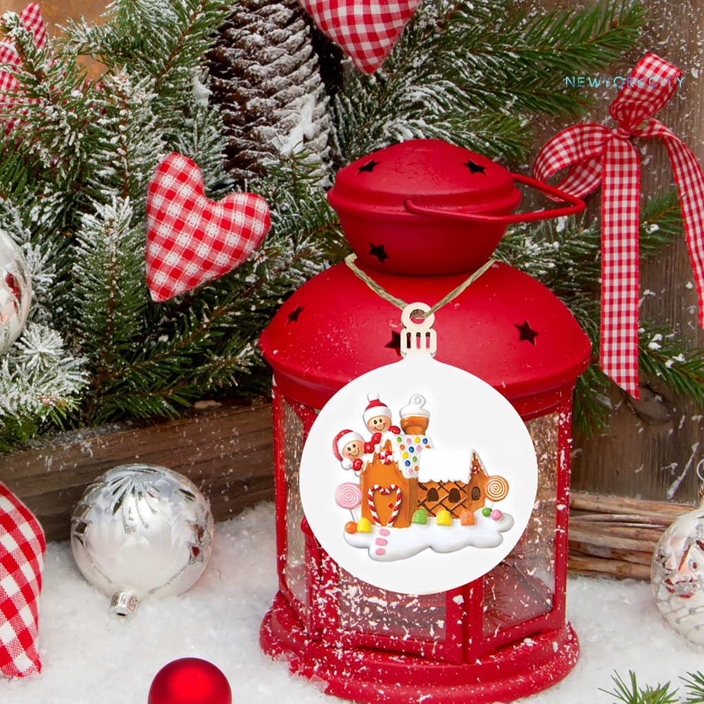 Phụ Kiện Treo Trang Trí Cây Thông Giáng Sinh Hình Tròn Bằng Gỗ