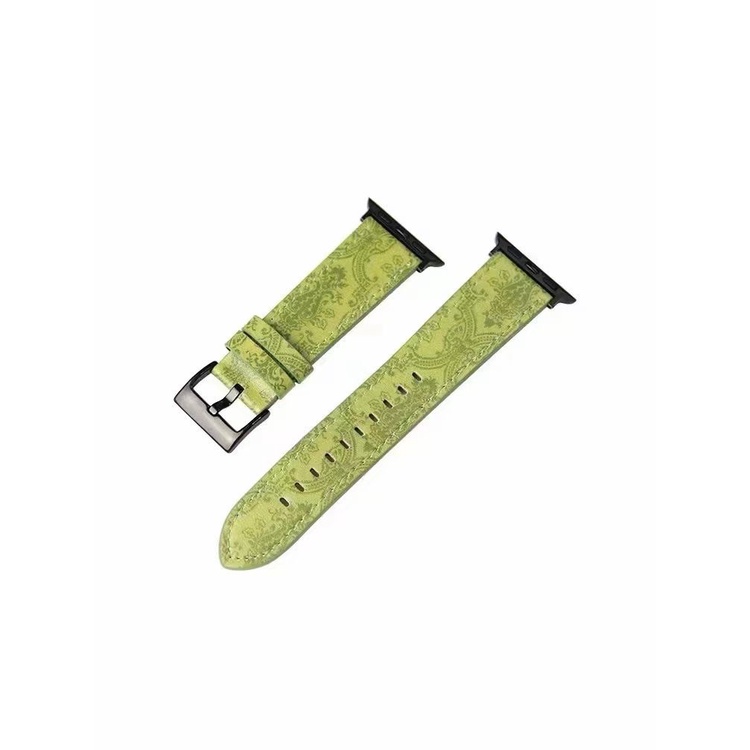 Dây Da Đồng Hồ Đeo Tay 38/40/41mm.40/42/44mm Màu Xanh Bơ Thời Trang Cho Nam Nữ