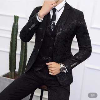 Bộ vest nam hoạ tiết bóng