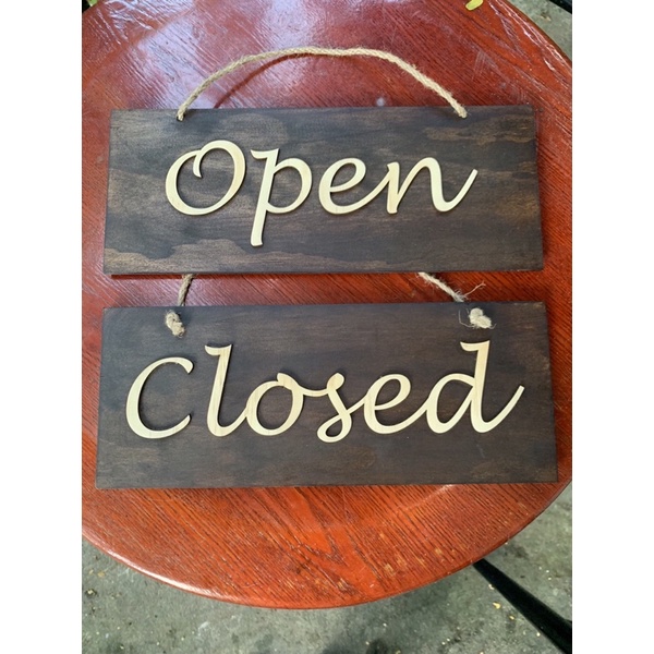 HCM | Bảng gỗ treo cửa OPEN/CLOSE 2 mặt LUXI DECOR HCM