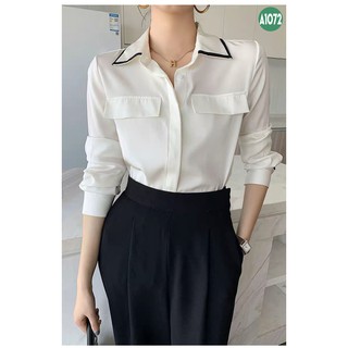Áo sơ mi trắng 2 túi nắp - A1072