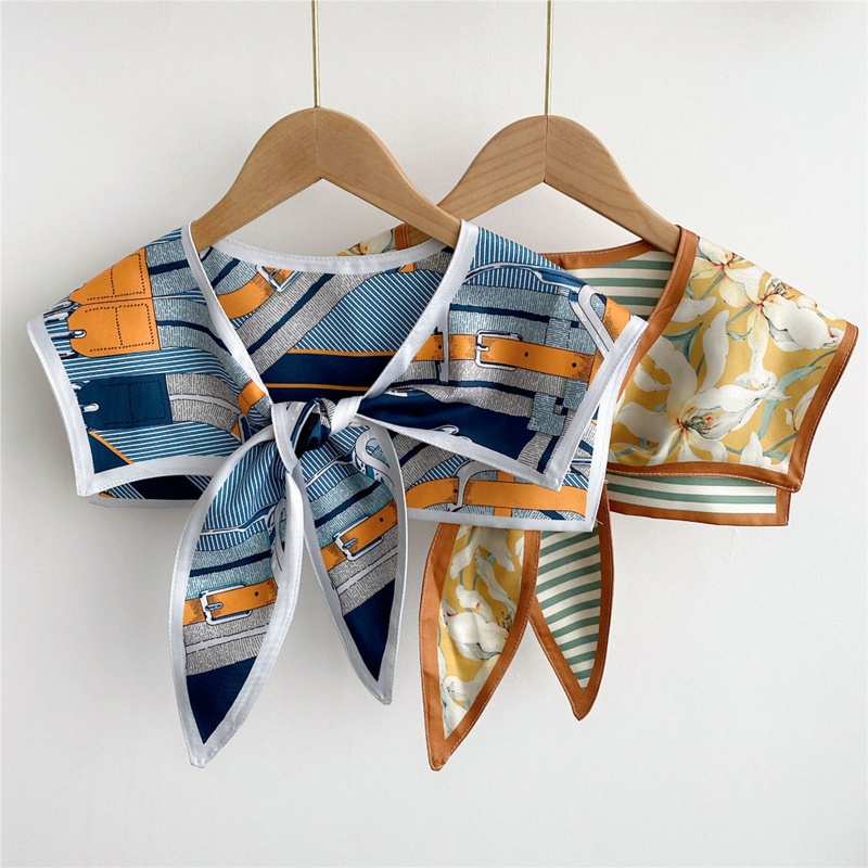 Khăn Choàng Cổ Lụa In Họa Tiết Nhiều Màu Sắc Phong Cách Vintage Dành Cho Nữ