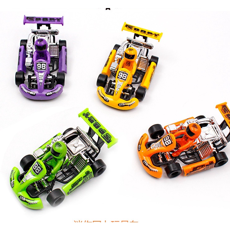 Đồ chơi trẻ em xe đua F1 mini kéo lùi chạy cót nhiều màu chó bé E741