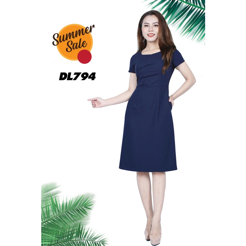 Đầm Suông Phối Cúc Siêu Sang Siêu Gọn Dáng DL794 DL437