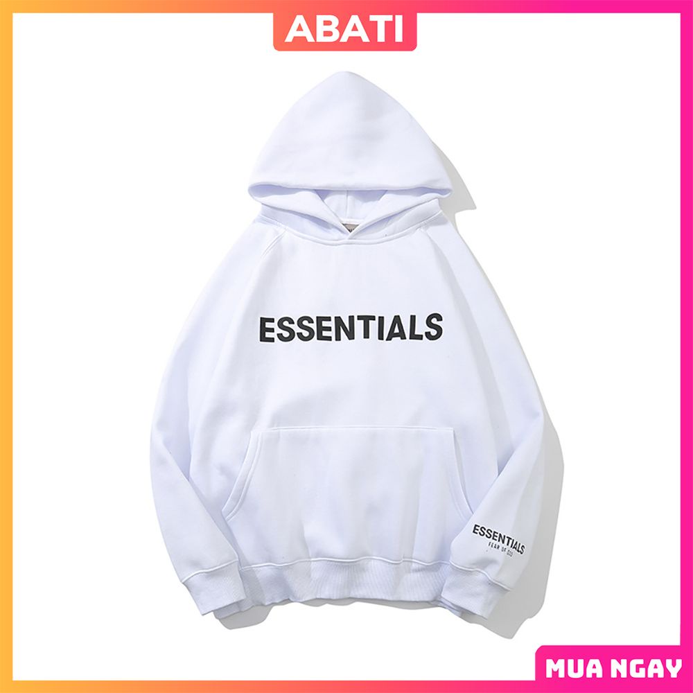 Áo hoodie essentials form rộng lót nỉ khoác ngoài dày dặn ấm áp ABATI Áo khoác hoodie essentials phong cách hàn quốc