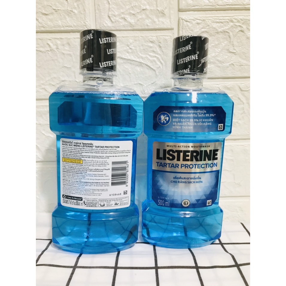 (250ML, 500ML-750ML) Nước súc miệng ngăn ngừa mảng bám Listerine Tartar Protection