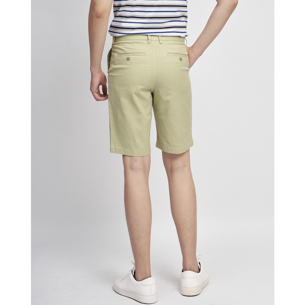 Quần short nam dáng Slim chất liệu Cotton cao cấp 1016 màu vàng chanh - Sooc nam Vulcano