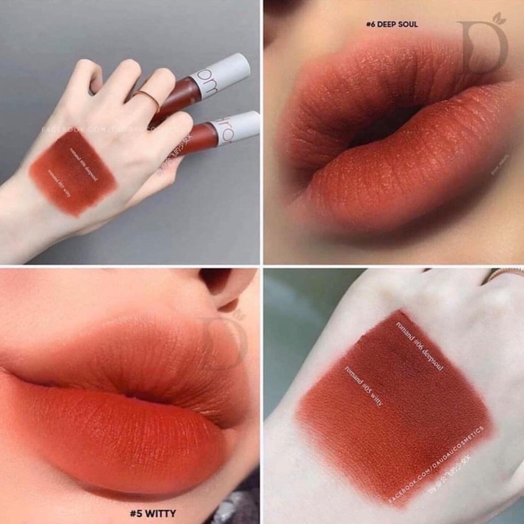 (CAM KẾT AUTH, TEM HIDDEN TAG) Son kem lì  Velvet Lip Tint #06 Deep Soul Đỏ nâu #05 witty đỏ gạch