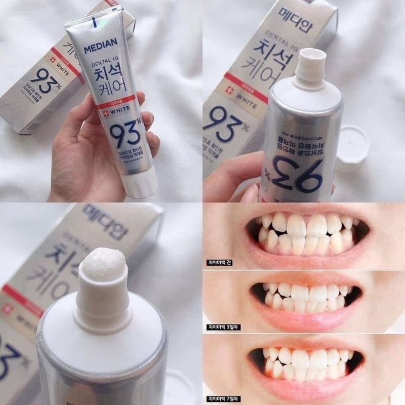 Kem đánh răng Hàn Quốc trắng răng MEDIAN DENTAL IQ 93% 120g sáng bóng