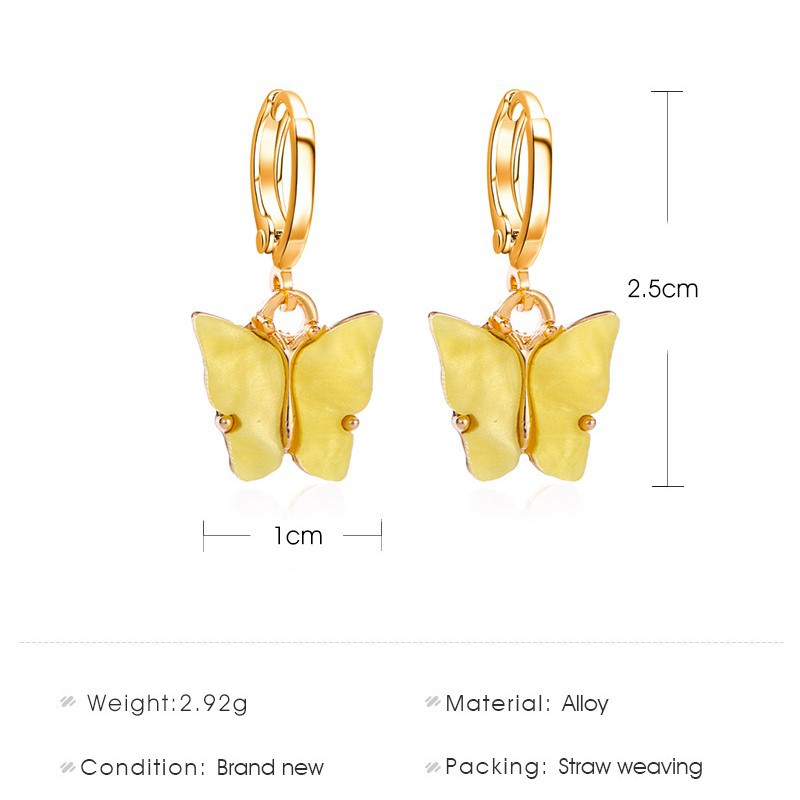 Bông tai thời trang nữ hình con bướm thanh lịch nhiều màu sắc