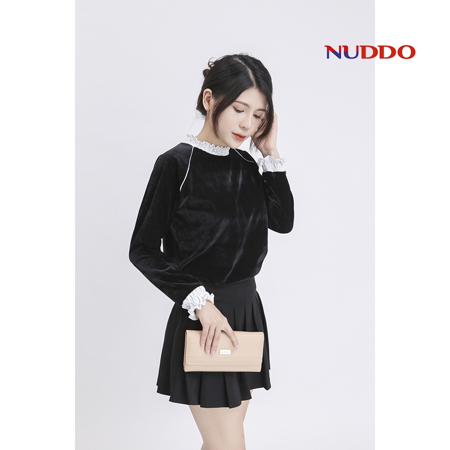 Ví nữ dáng dài cầm tay cao cấp có dây đeo chéo nhiều ngăn thiết kế sang trọng kiểu dáng đẹp thời trang NUDDO_ NUV006