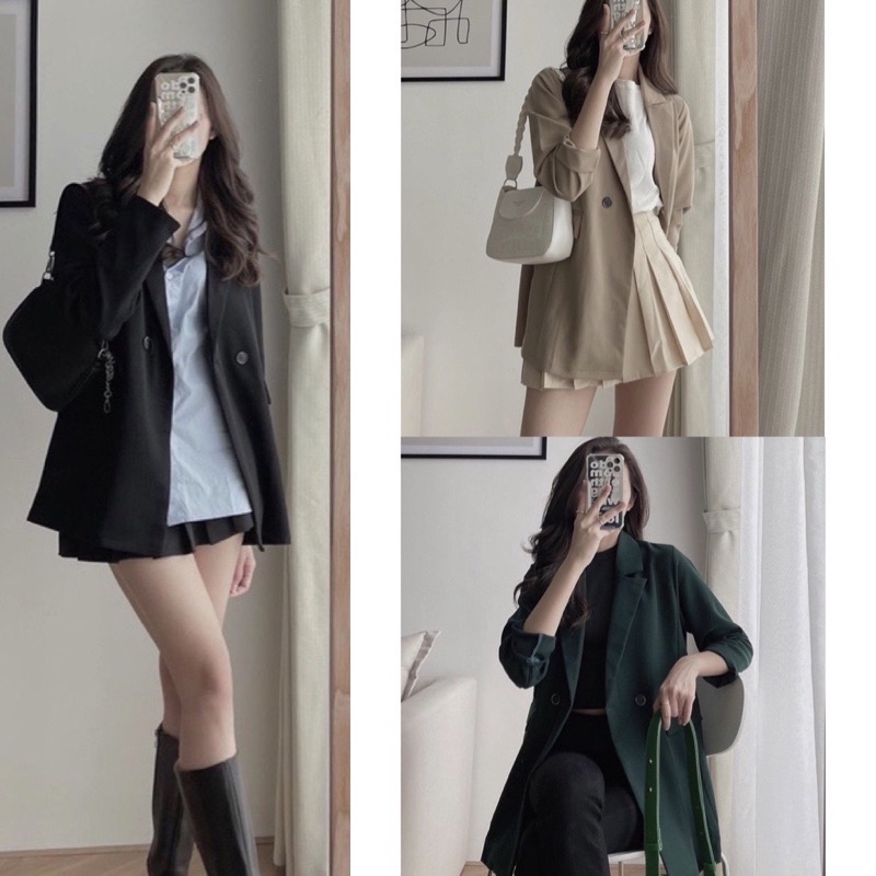 Áo blazer nữ 2 lớp Hàn Quốc đẹp cao cấp - Áo khoác blazer nữ đi làm cực xinh | BigBuy360 - bigbuy360.vn