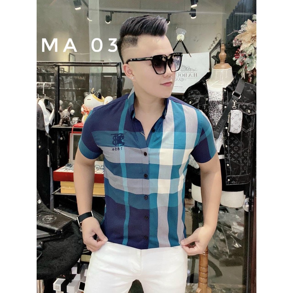 Sơ Mi Tay Ngắn nam Burberry 💥 SALE GIÁ SỐC 💥 với họa tiết caro giúp AE dễ phối đồ đi chơi và đi tiệc