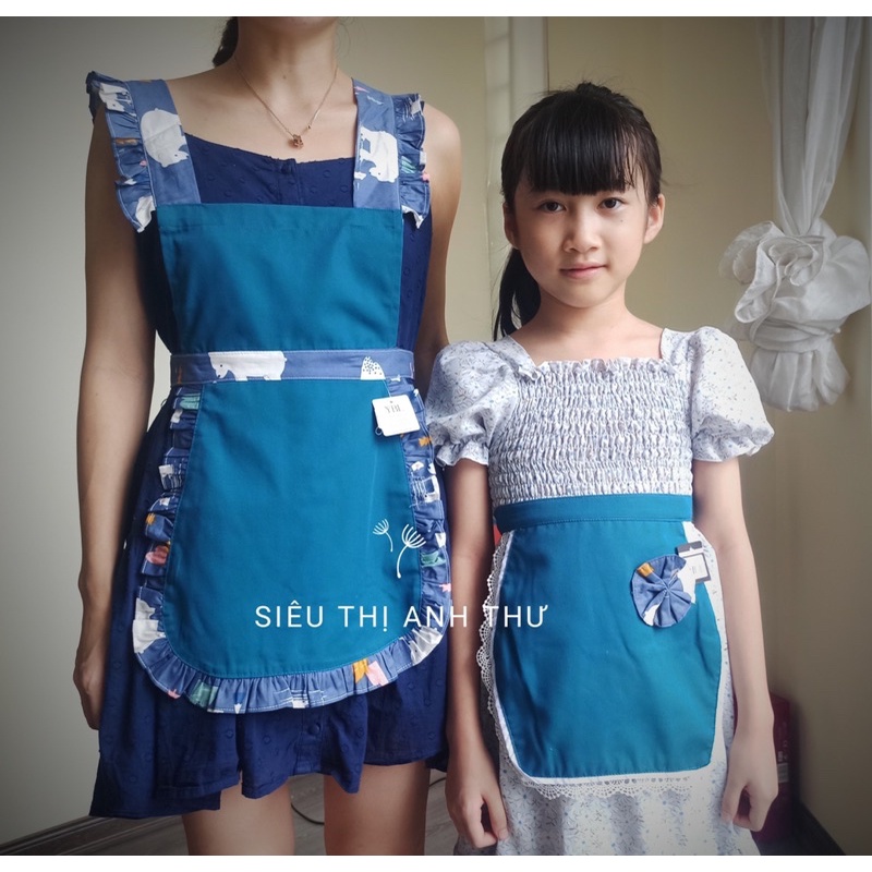 Tạp dề vào bếp mẹ và con gái giá rẻ tạp giề nấu ăn cho hai mẹ con xinh xắn đáng yêu mẫu lạ