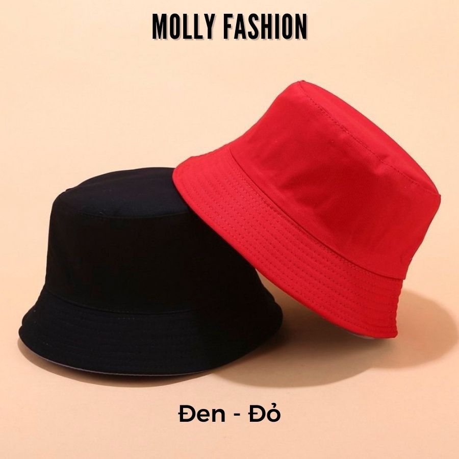 Mũ bucket trơn Unisex  Nón tai bèo trơn 2 mặt phong cách Ulzzang Molly Fashion – NB02
