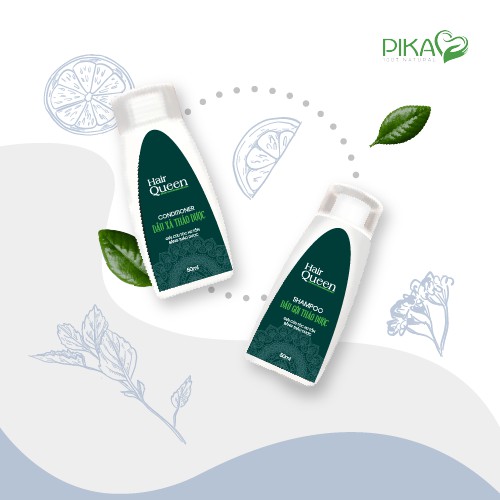 Combo dầu gội và dầu xả Hair Queen 100ml phục hồi tóc hư tổn | BigBuy360 - bigbuy360.vn
