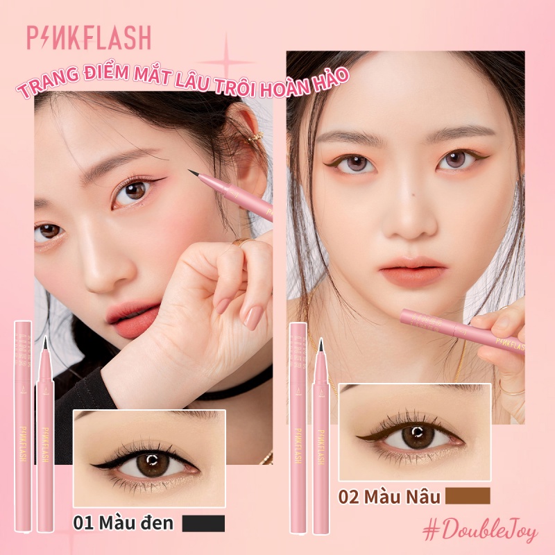 Bút kẻ mắt dạng lỏng PINKFLASH nhanh khô chống thấm nước lâu trôi siêu mảnh 0.01mm