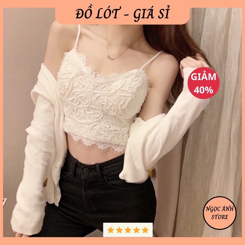 ❤️❤️ Áo Bra 2 Dây Croptop Viền Ren Hoa vặn thừng thoáng mát, mềm mịn HÀNG CAO CẤP ❤️❤️
