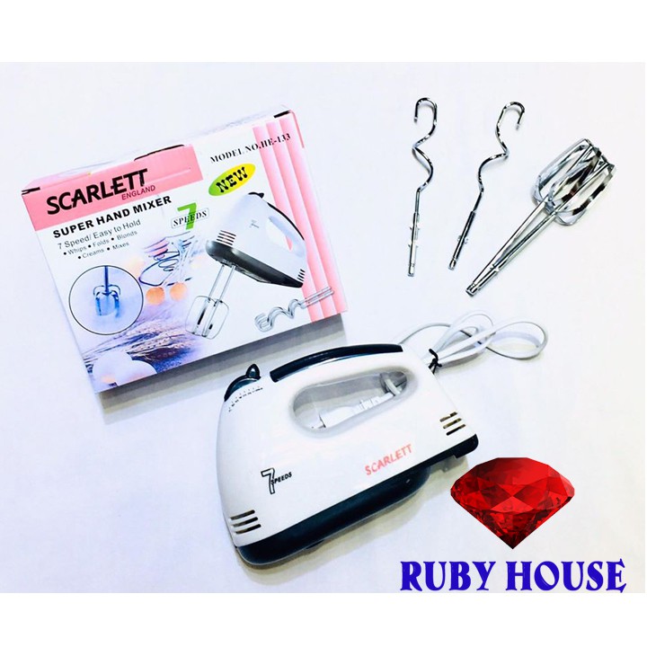 Máy đánh trứng cầm tay Scarlett CHÍNH HÃNG, máy đánh trứng 7 tôc độ-Ruby House