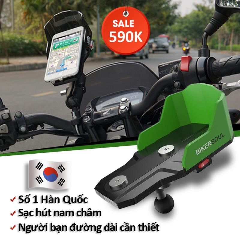 Khung giá đỡ điện thoại xoay 360 độ hít nam châm gắn trên xe máy, xe đạp dành cho tài xế grab_MPRO