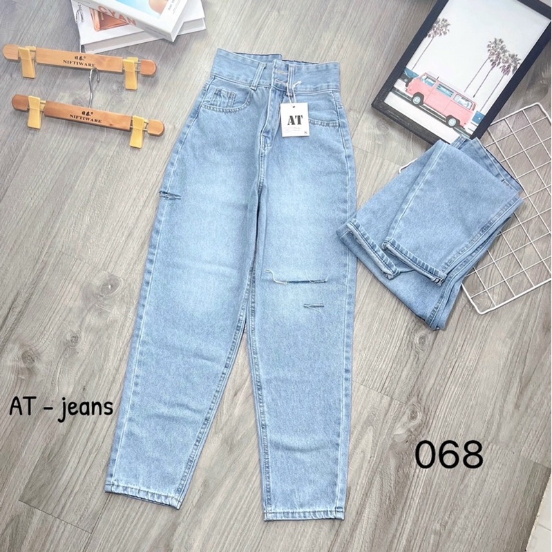 Baggy jeans lưng cao 2 nút