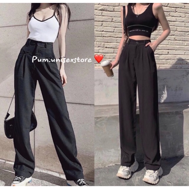 QUẦN TÂY NỮ ỐNG DÀI RỘNG FORM Ulzzang + Ảnh thật