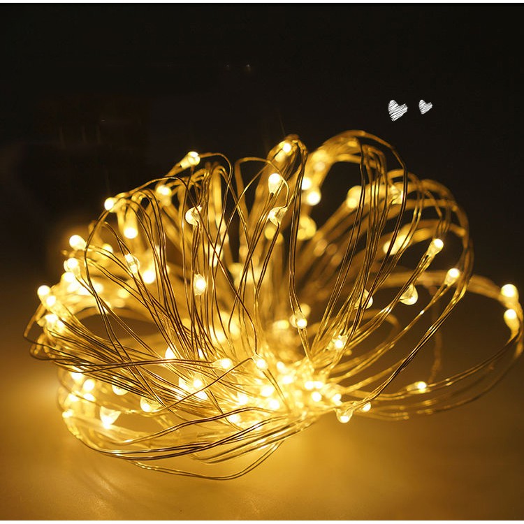 Đèn Led Fairy light 2 mét chạy pin đủ màu sắc