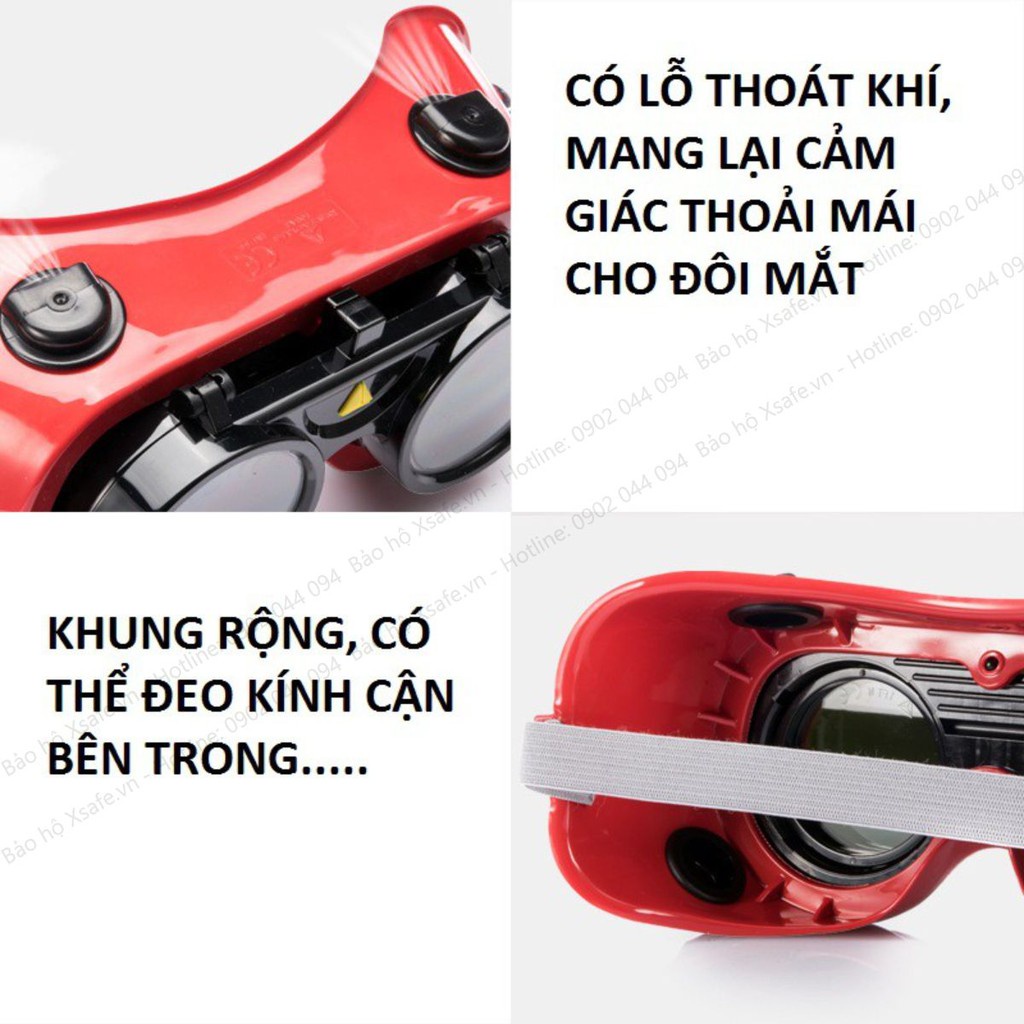 Kính hàn 2 lớp Deltaplus Toba3 mặt nạ hàn điện, hồ quang, cắt kim loại, bền chắc chịu nhiệt cao, 2 tròng - chính hãng