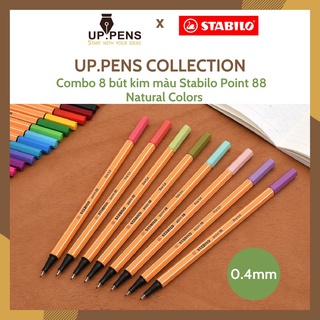 Combo 8 bút line Stabilo Point 88 Fineliner Markers Pen – Natural Colors