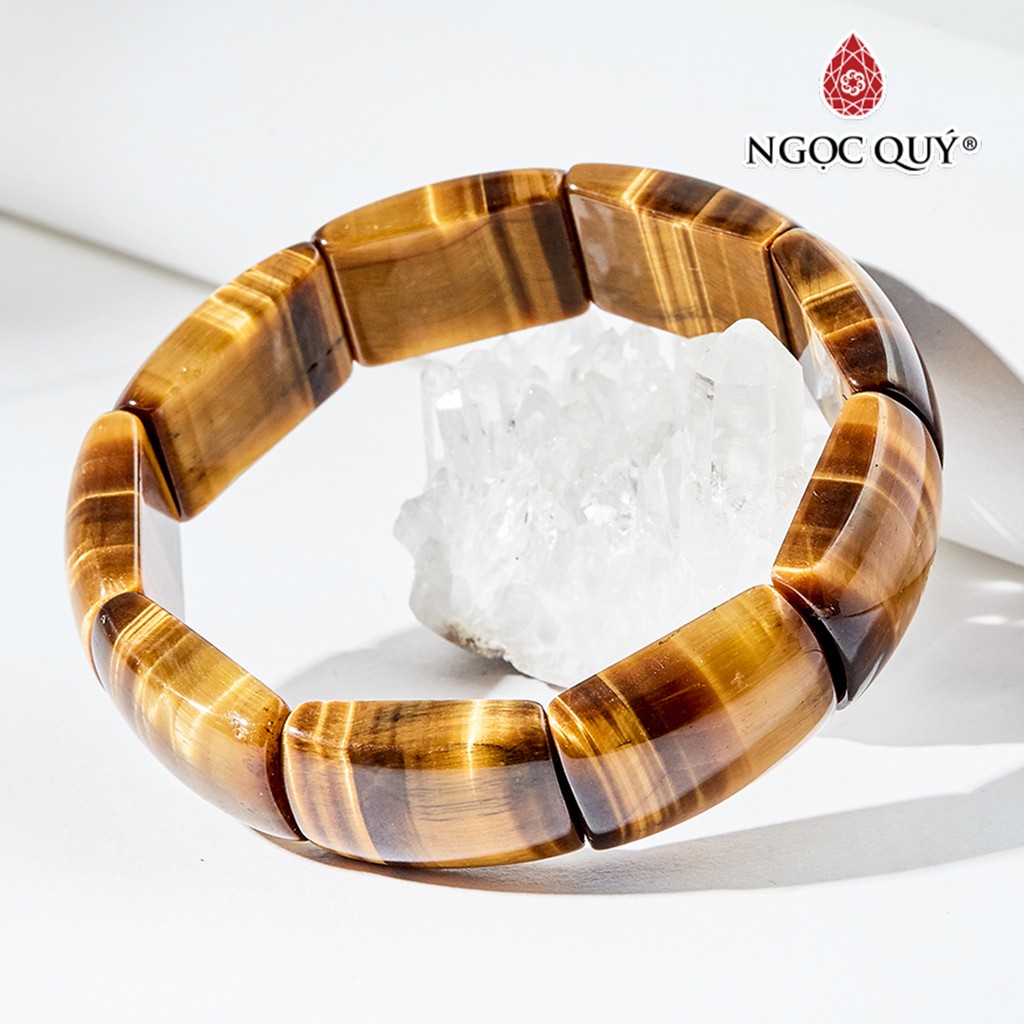 Vòng tay đá thạch anh mắt hổ bản tiger's eye quartz - Ngọc Quý