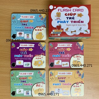 Bộ thẻ học flash card giúp trẻ phát triển tư duy, ngôn ngữ gồm 300 câu hỏi 5 chủ đề KT lớn