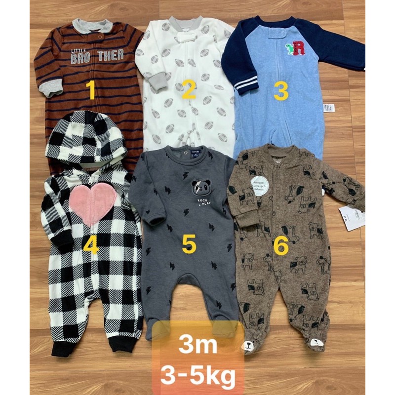 [Sale lẻ size] Body nỉ hàng xuất dư cho bé từ 0-36m