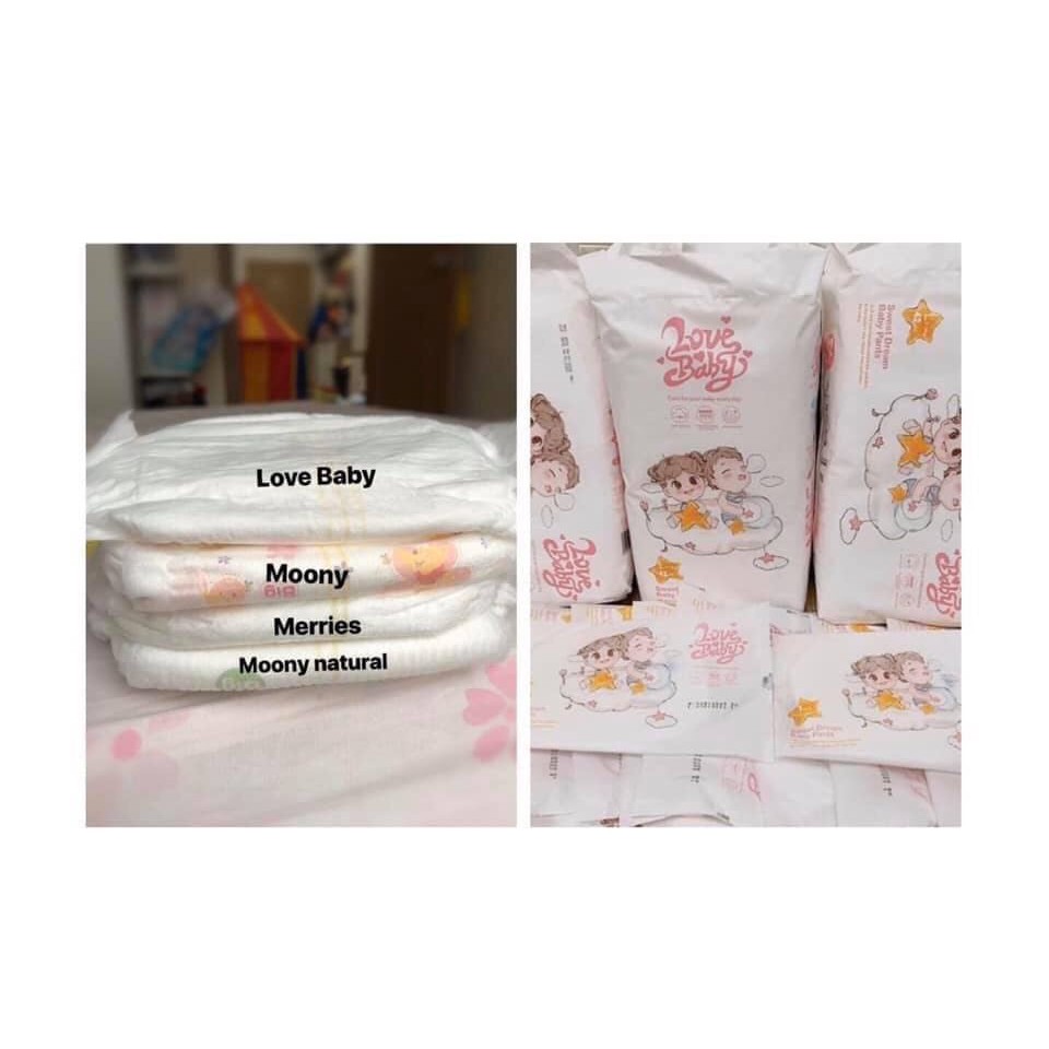 Bỉm, tã quần hữu cơ Love Baby NB36/S50/M46/L42/XL38