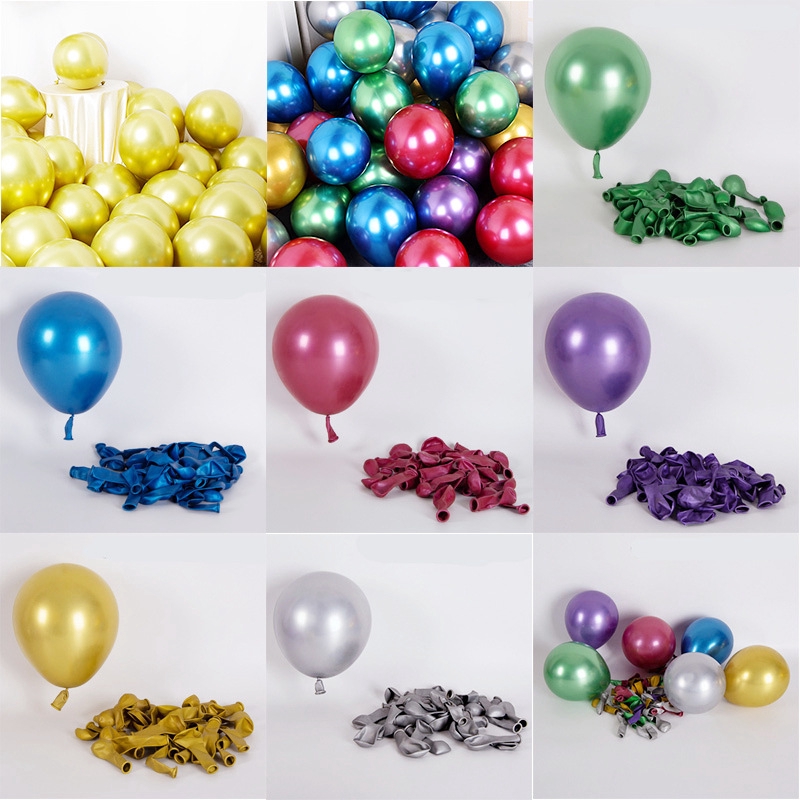 Set 10 Bong BóNg Cao Su 5 Inch NhiềU MàU SắC Trang Trí TiệC CướI
