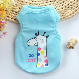 Áo cotton hươu cao cổ-quần áo chó mèo