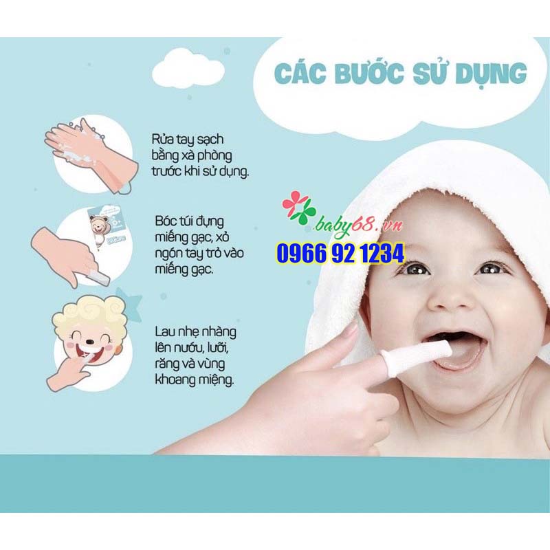 Gạc rơ lưỡi vệ sinh răng miệng BiCare - Rơ lưỡi BiCare cho bé