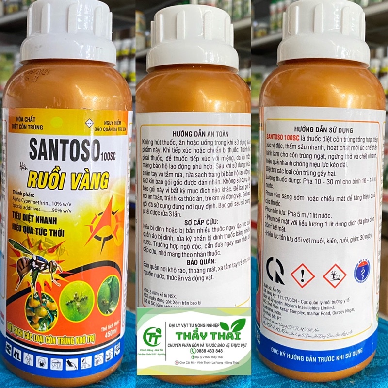 Ruồi vàng Santoo 100SC 450ml , Fenno 110sc ,diệt ruồi vàng đục trái,ruồi chích quả,chế phẩm