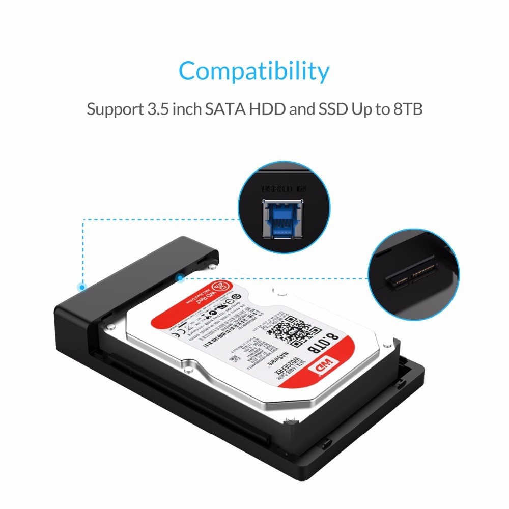 ORICO 3588US3 Hộp Đựng Ổ Cứng gắn ngoài HDD Box 3.5 Inch SATA USB 3.0 Cho 3.5/2.5&quot; SATA HDD Và SSD -dc928