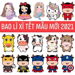 (Hàng Loại 1) Combo 30 bao lì xì hoạt hình chibi 3D
