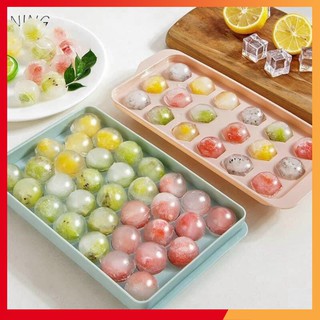 [ Ảnh Thật ] Khay làm đá viên tròn có nắp, khay làm thạch 33 viên mẫu mới