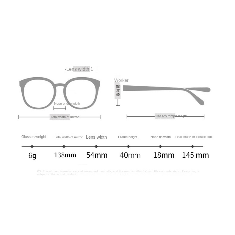 Mắt Kính Retro 100/150/200/250/300/350/400/450/500 Dành Cho Nam Và Nữ