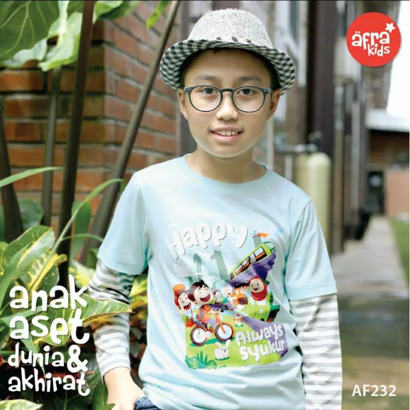 Áo Thun Tay Dài Af232 "Happy Always Syukur" Cho Nam Nữ